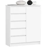 Akord Kommode Weiß, 80 cm, Wohnzimmer, Kommoden & Sideboards, Kommoden