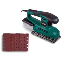 VONROC Schwingschleifer 240w - 90x187mm, - Mit Staubsammelbehälter & 12 Stück Schleifpapier