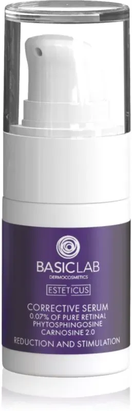 BasicLab Dermocosmetics Esteticus verfeinerndes Serum zum vereinheitlichen der Hauttöne 0.07% Pure Retinal 15 ml