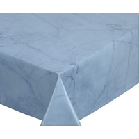 Wachstuchtischdecke abwischbar, OVAL RUND ECKIG, fleckenabweisende Gartentischdecke Marmorstein, zuschneidbare Wachstuch Tischdecke (Eckig 140x200 cm, Hellblau)