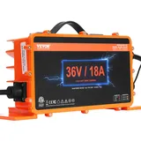 Vevor 36-Volt-Golfwagen-Batterieladegerät, 18 Ampere, intelligentes Batterieladegerät mit D-Style-Stecker, kompatibel mit Blei-Säure-AGM/Gel/EFB MF NMC LiFePO4-Batterien für EZGO TXT, IP67