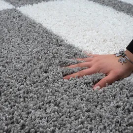 Sanat Hochflor-Teppich SANAT "Milano 1254", grau (hellgrau), H:30mm Ø:200cm, Kunstfaser, Teppiche, Hochflor, Wohnzimmer, Schlafzimmer, fußbodenheizungsgeeignet