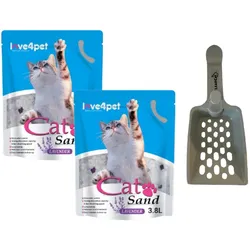 Silikon-Katzenstreu Sand Lavendel 2x3.8l + Schaufel für Streu GRATIS!