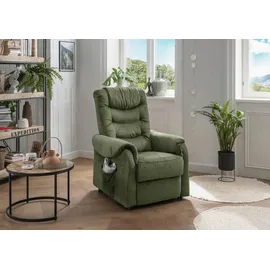 Livetastic Fernsehsessel Nino Velours 78 x 107 x 93 cm Dunkelgrün mit Relaxfunktion