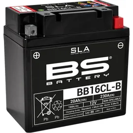 BS Battery BB16CL-B AGM SLA Motorrad Batterie, Schwarz