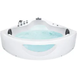 Whirlpool Badewanne weiß Eckmodell mit LED 190 x 140 cm TOCOA