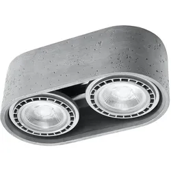 Licht-Erlebnisse Deckenleuchte DIWO 2x GU10 max. 40W Grau Beton | LE70161