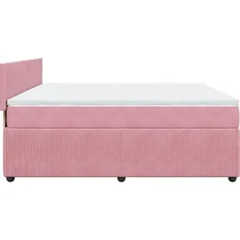 vidaXL Boxspringbett mit Matratze Rosa 180x200 cm Samt