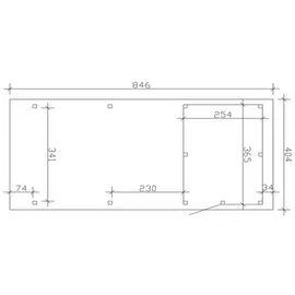 SKANHOLZ Emsland mit Abstellraum 4,04 x 8,46 m weiß inkl. Alu-Dachplatten