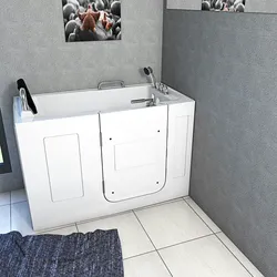 AcquaVapore Sitzbadewanne Senioren Wanne Sitzwanne mit Tür S07-TH-C-L 140x76cm