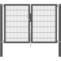 GAH Alberts Doppeltor Flexo Plus 200 cm x 140 cm Pfosten 80 cm x 80 cm Anthrazit