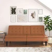 Schlafsofa DOREL HOME "MAINE, Kinosofa mit Relax- und Bettfunktion" Sofas Gr. B/H/T: 190cm x 81cm x 90cm, Kunstleder, braun (cognac) mit 2 Getränkehaltern