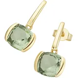 Luigi Merano Paar Ohrstecker LUIGI MERANO "mit quadrat. / abgerundeten Edelstein Behang, Gold 375", grün, Ohrringe, Damen, Gelbgold 375