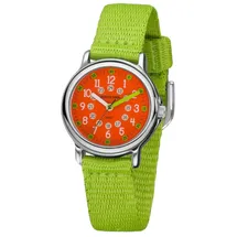 Jacques Farel Hayfield KCF 090 0 mm Textilgehäuse Grün Textilarmband Hellgrün