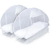 Deconet-Set bestehend aus 2x 1Pers. Pop-up-Moskitonetzzelt I, WEISS
