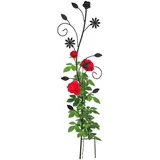 Relaxdays Rankhilfe Blumendesign 110 x 34 cm Schwarz