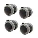 Wagner design yourself Möbelrollen/Doppelrollen 4tlg. Set - SOFT - Durchmesser 50 mm, Softlauffläche, Tragkraft 50 kg/Rolle - 01222304 Schwarz/Grau