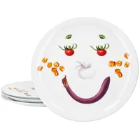 MamboCat Pizzateller 4er Set Smiley Pizzateller Ø30,5cm Servier-Platte Gemüse-Gesicht