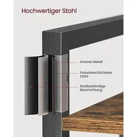 VASAGLE Bücherregal 66 x 30 x 153 cm Braun, Schwarz