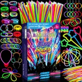 BARAKYEG 389 Stück Knicklichter Party Set Knicklichter Kinder 150 Leuchtstäbe 150 Verbinder Neon Party leuchtstab kinder Armbänder silvester für Party deko,Hochzeiten Glow Sticks,Leuchtarmbänder