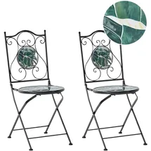 Beliani Cozzana Gartenstuhl 40 x 40 x 90 cm grün/schwarz 2 St.