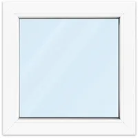 Kellerfenster 60x60 cm, PVC, Ideal 4000, Weiß, 600 x 600 mm, einteilig, festverglast, individuell konfigurieren