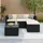 Yaheetech 5er-Loungeset Rattan schwarz/beige