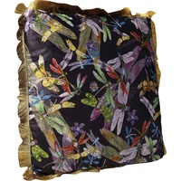 Kare Kissen Tropical Garden Fringe, Mehrfarbig, Fransen, Zierkissen, Samtoptik, mit Reißverschluss, 45x45 cm
