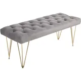 Homcom Sitzbank Polsterbank Pianobank Schuhbank Mit Samtoptik Bettbank Klavierbank Für Schlafzimmer, Wohnzimmer, Flur, Metall Grau 116 X 44,5 X 49 Cm