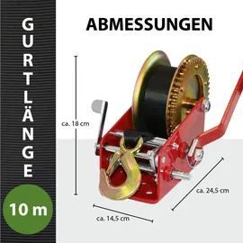 Trutzholm Gurtwinde 1600 kg Polyester 10 m rot