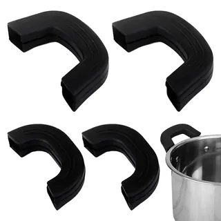 4 Stück Topfgriff Hitzeschutz,Griffschutz Silikongriffe für Töpfe,Anti Hitze Griff für die Küche Handle,Pfannengriff rutschfeste Kochtöpfe,Silikon Griffe für Töpfe Gusseisen,Topfgriffe Silikon