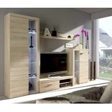 Küchen-Preisbombe Kuechen-preisbombe Wohnwand Rumba Anbauwand Wohnkombi Wohnzimmer Sonoma Eiche matt