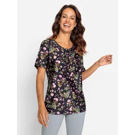 Inspirationen Tunikashirt schwarz-rosé-bedruckt 36