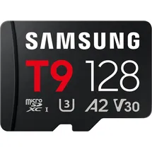 Samsung T9 microSD-Karte, 128 GB, Speicherkarte für den Einsatz in Drohnen, Action Kameras und 360° Kameras, UHS-I U3, Full HD & 4K UHD, 200 MB/s Lesen, 130 MB/s Schreiben, MB-MH128T/WW