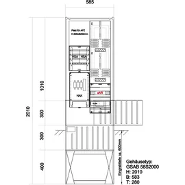 GSAB Elektrotechnik Zähleranschlusssäule 25.00.1P21-APZ