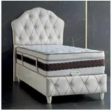 aea Bett Weiß Einzelbett Schlafzimmer Boxspring Betten Stil Chesterfield - Weiß