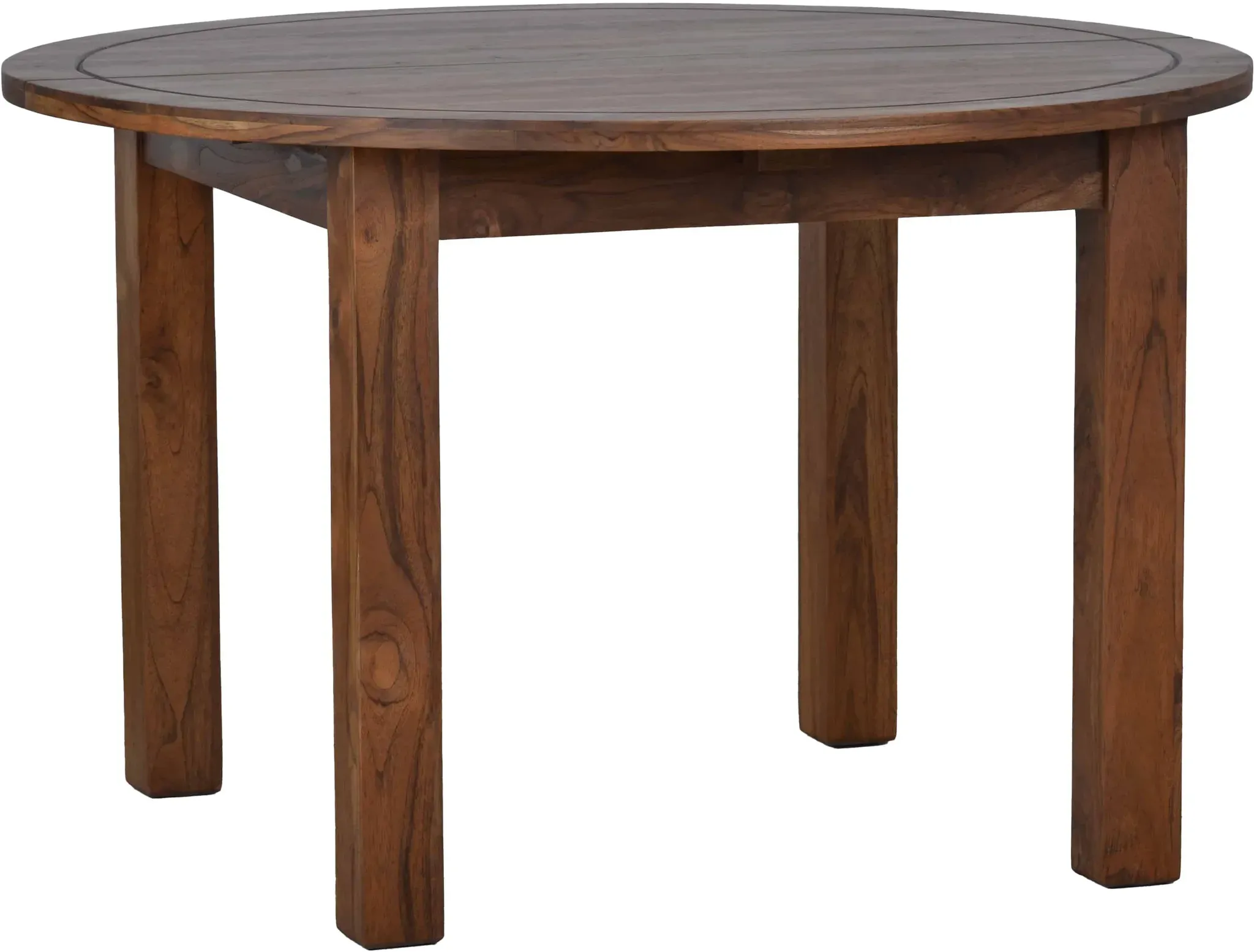 Esstisch Colombo natur 120cm rund - ausziehbar Massivholz Teak