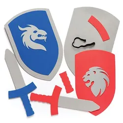 Bastelset "Schwert & Schild" aus Moosgummi (pro Set 2) Bastelsets