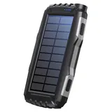 Denver PSO-20010 MK2 Solar Powerbank 20000 mAh Anthrazit Taschenlampe, Statusanzeige