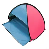 ARMYJY Automatisches Pop-Up-Haustierzelt, Strandzelt, UV-Schutz, Sonnenschutz mit Reißverschlusstasche oben, für Outdoor, Strand, Camping, (Karminrot mit Blau)