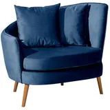 58 aufm Kessel Cocktailsessel Katrina Samtvelours 58 x 0 x 0 cm Dunkelblau mit Relax-Funktion