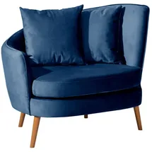 58 aufm Kessel Cocktailsessel Katrina Samtvelours 58 x 0 x 0 cm Dunkelblau mit Relax-Funktion