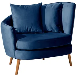 58 aufm Kessel Cocktailsessel Katrina Samtvelours 58 x 0 x 0 cm Dunkelblau mit Relax-Funktion