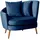 58 aufm Kessel Cocktailsessel Katrina Samtvelours 58 x 0 x 0 cm Dunkelblau mit Relax-Funktion