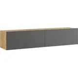 [en.casa] TV Möbel, Lapinlahti 140 x 31,5 x 29,5 cm Eiche rustikal/Anthrazit