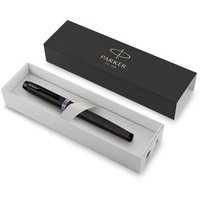 Parker Tintenroller IM Vibrant Rings Purple PVD, Gehäuse schwarz, 0,5mm, Schreibfarbe schwarz