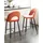 Beliani Barstuhl 2er Set  mit Metallbeinen  rot / schwarz