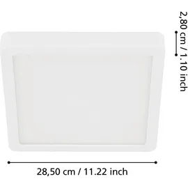 EGLO Fueva 5 IP44 28,5 x 28,5 cm neutralweiß weiß