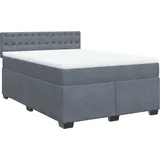 vidaXL Boxspringbett 140 x 200 cm Dunkelgrau
