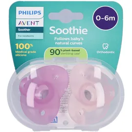Philips Avent Soothie-Schnuller – einteiliges Silikondesign, für Neugeborene, flexibler Sauger, der den Druck auf Zähnen und Mund reduziert, BPA-frei, mit Sterilisationsbehälter, 2er-Pack, SCF099/27